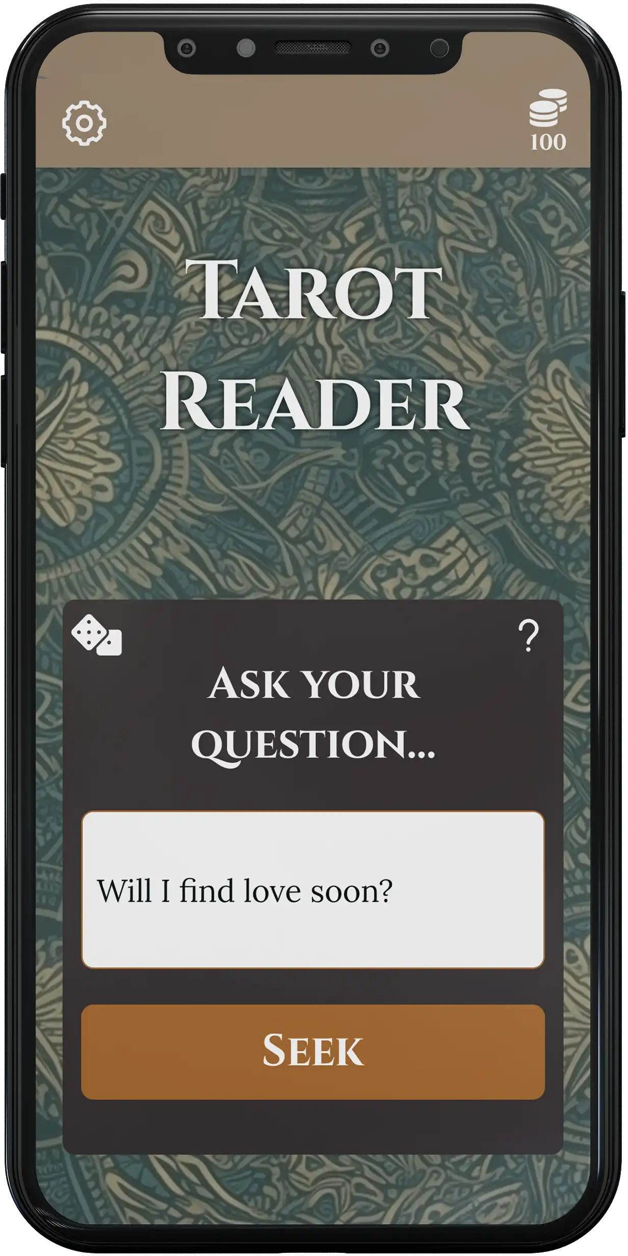 Screenshot of Tarot Reader App